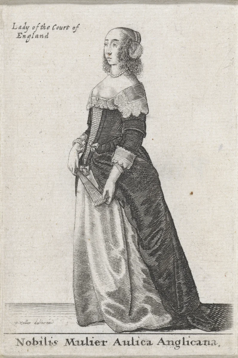 Nobilis Mulier Aulica Anglicana / Lady of the Court of England by Wenceslaus Hollar, print, 1643