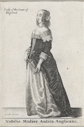 Nobilis Mulier Aulica Anglicana / Lady of the Court of England by Wenceslaus Hollar, print, 1643