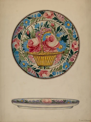 Plate by Byron Dingman, index of american design, 1938
