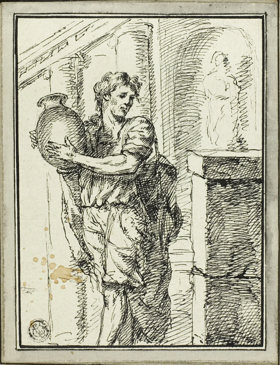 Man Holding Jar by David Humbert de Superville, drawing, 1785