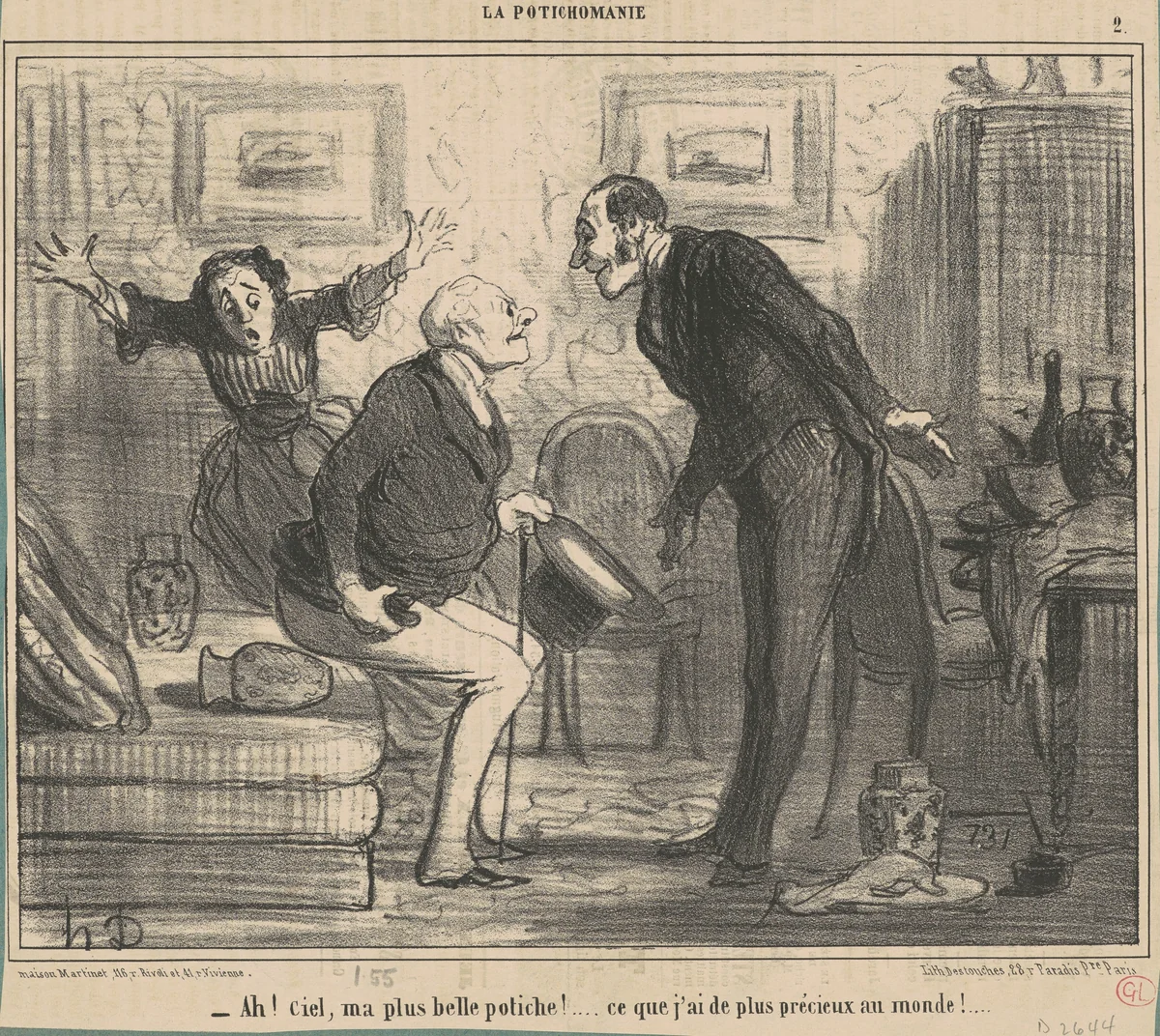 Ah! Ciel, ma plus belle potiche! ... by Honoré Daumier, print, 1855