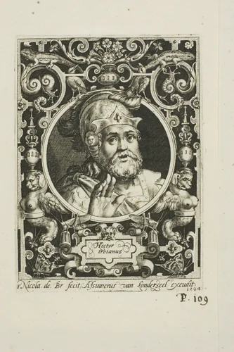 Hector of Troy, plate one from The Nine Worthies by Nicolaes de Bruyn, print, 1594