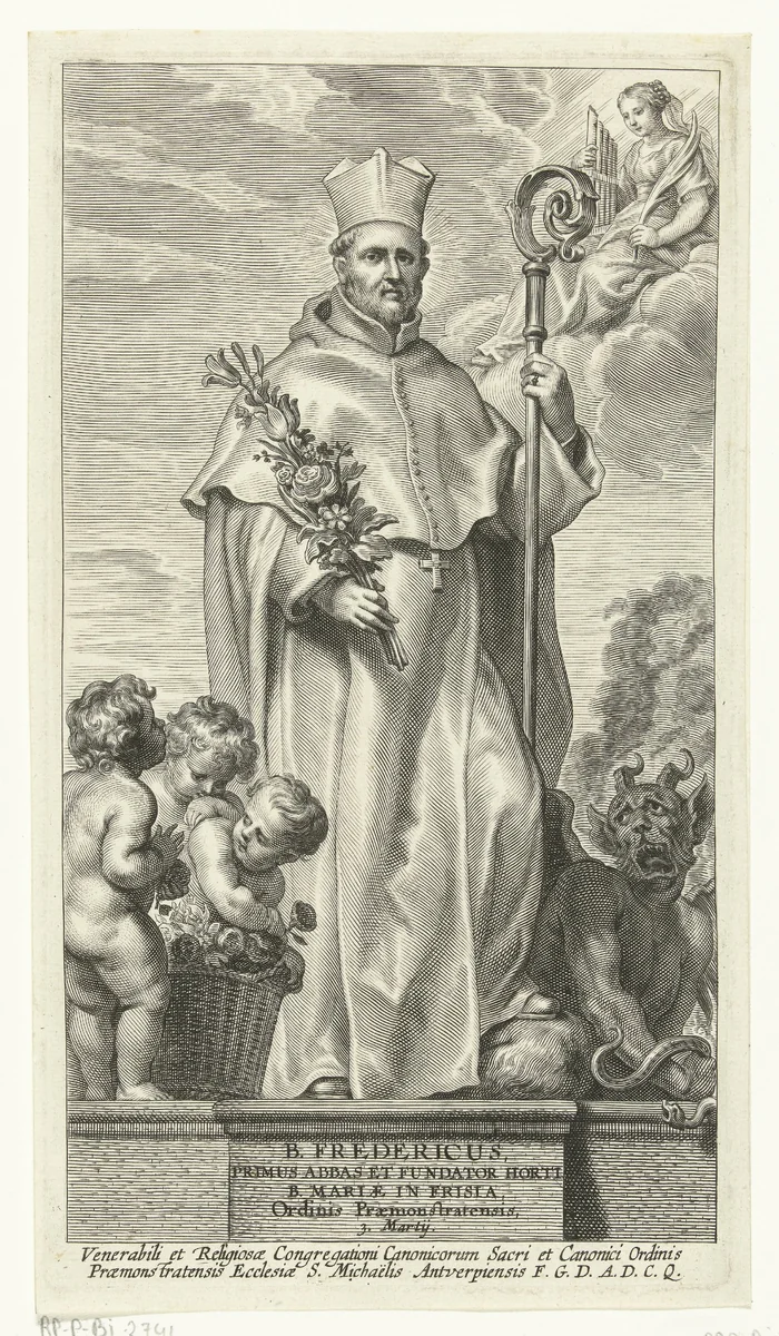 Heilige Fredericus by Mattheus Borrekens, print, 1644