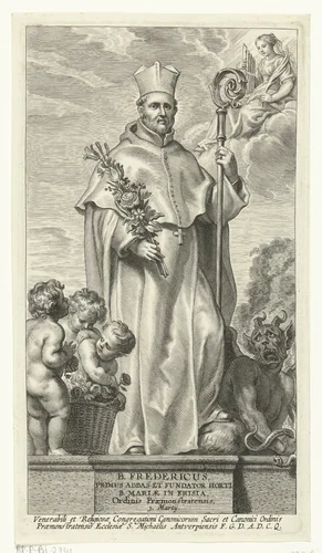 Heilige Fredericus by Mattheus Borrekens, print, 1644
