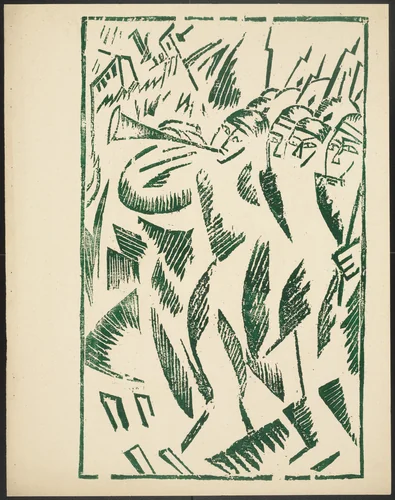 Na smert' (To the Death) from Voina (War) by Olga Rozanova, illustrated book, 1915