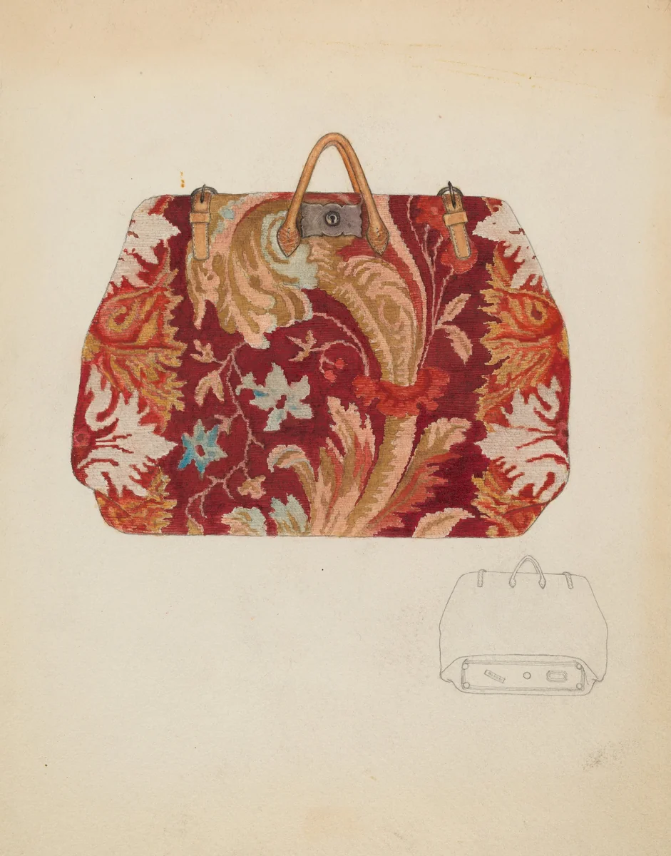 Carpet Bag by Marie Mitchell, index of american design, 1935-1942
