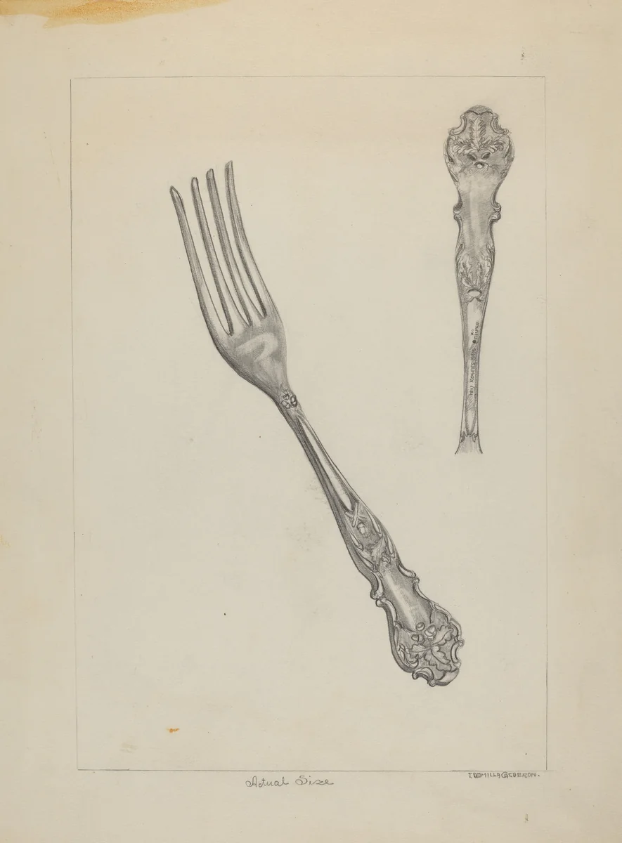 Silver Fork (Rogers Silverware) by Ludmilla Calderon, index of american design, 1936