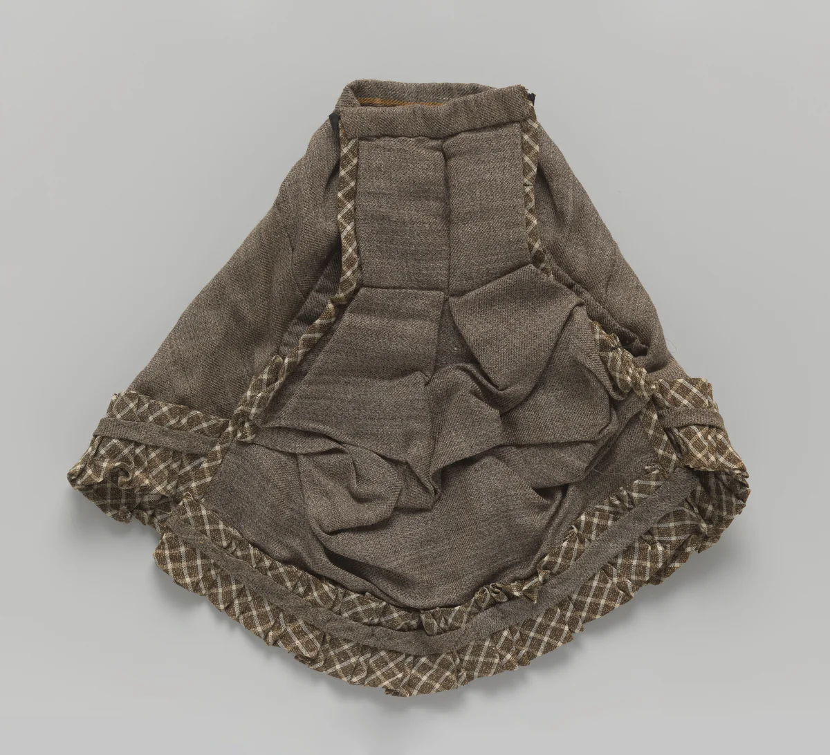 Overrok van beige geruite wol by anonymous, other, 1870-1880
