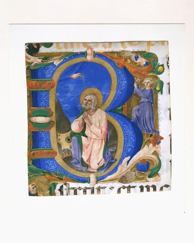 King David in Prayer in an Initial B by Zanobi Strozzi, manuscript, 1447-1453