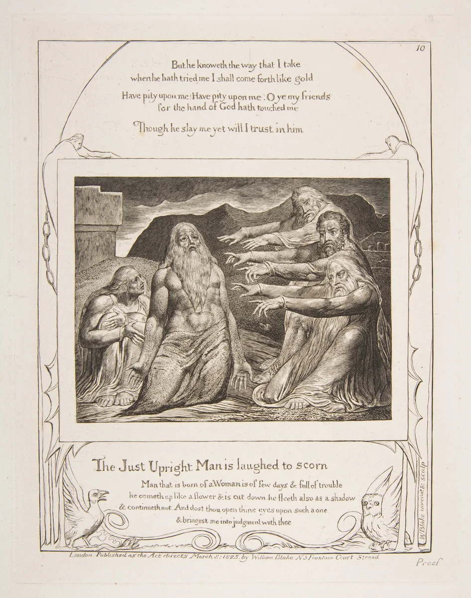 Job rebuked by his Friends by William Blake, print, 1825-1826