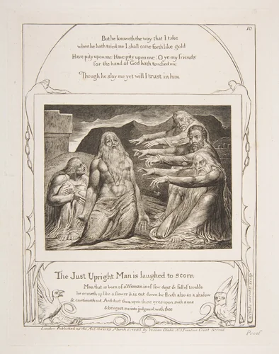 Job rebuked by his Friends by William Blake, print, 1825-1826