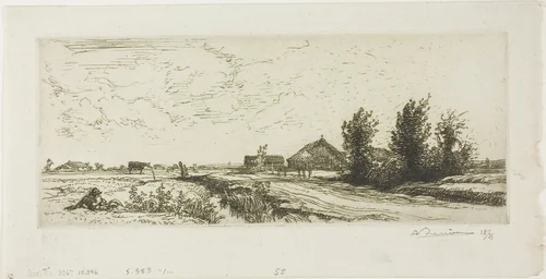 The Small Cowherd by Louis Auguste Lepère, print, 1910