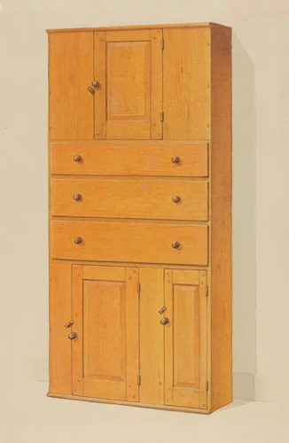 Shaker Cupboard with Drawers by Howard Weld, index of american design, 1936