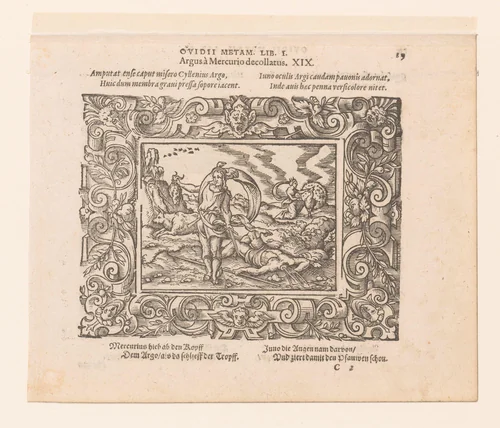 Mercurius met het hoofd van Argus by Virgilius Solis, print, 1569