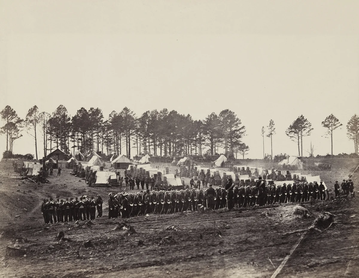 Guard Mount, Head-Quarters Army of the Potomac by Timothy O'Sullivan, Alexander Gardner, photograph, 1864