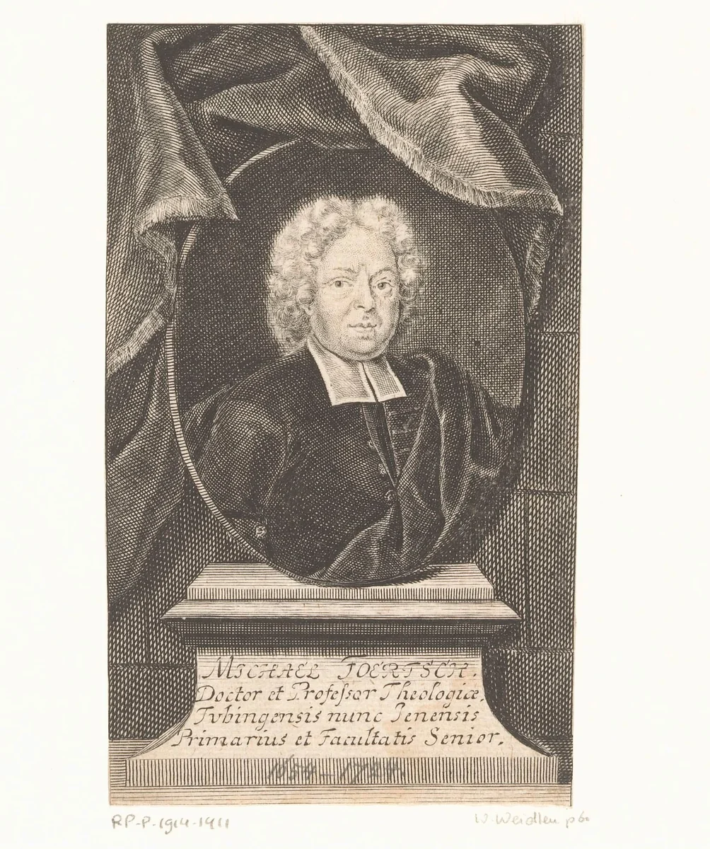 Portret van Michael Förtsch by Martin Bernigeroth, print, 1695-1733
