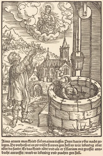 Aines armen man khind fiel ... by Master of the Miracles of Mariazell, print, 1503