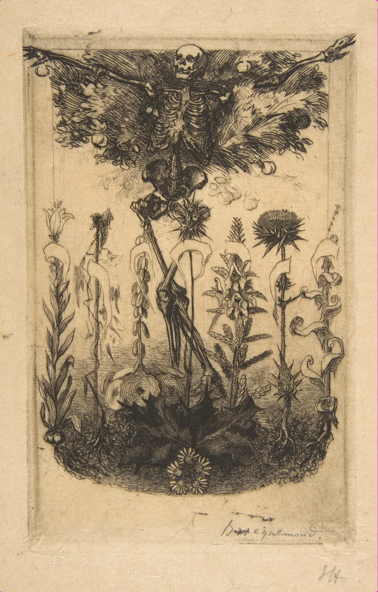 Frontispiece for "Les Fleurs du Mal" by Félix Bracquemond, print, 1857