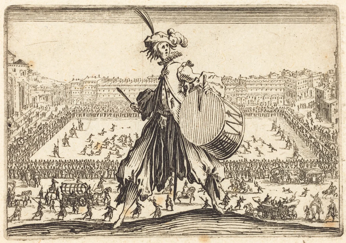 Piazza Santa Croce, Florence by Jacques Callot, print, 1622