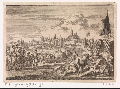 Belegering van een stad by Jan Luyken, print, 1698