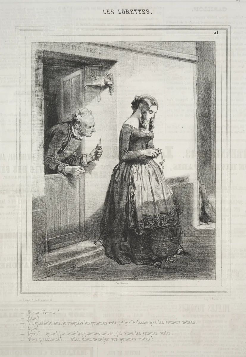 Les Lorettes by Paul Gavarni, print, 1842