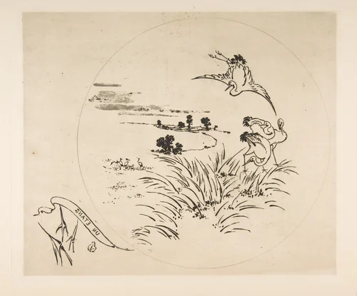 Decoration for a Plate: A Pond by Félix Bracquemond, print, 1870