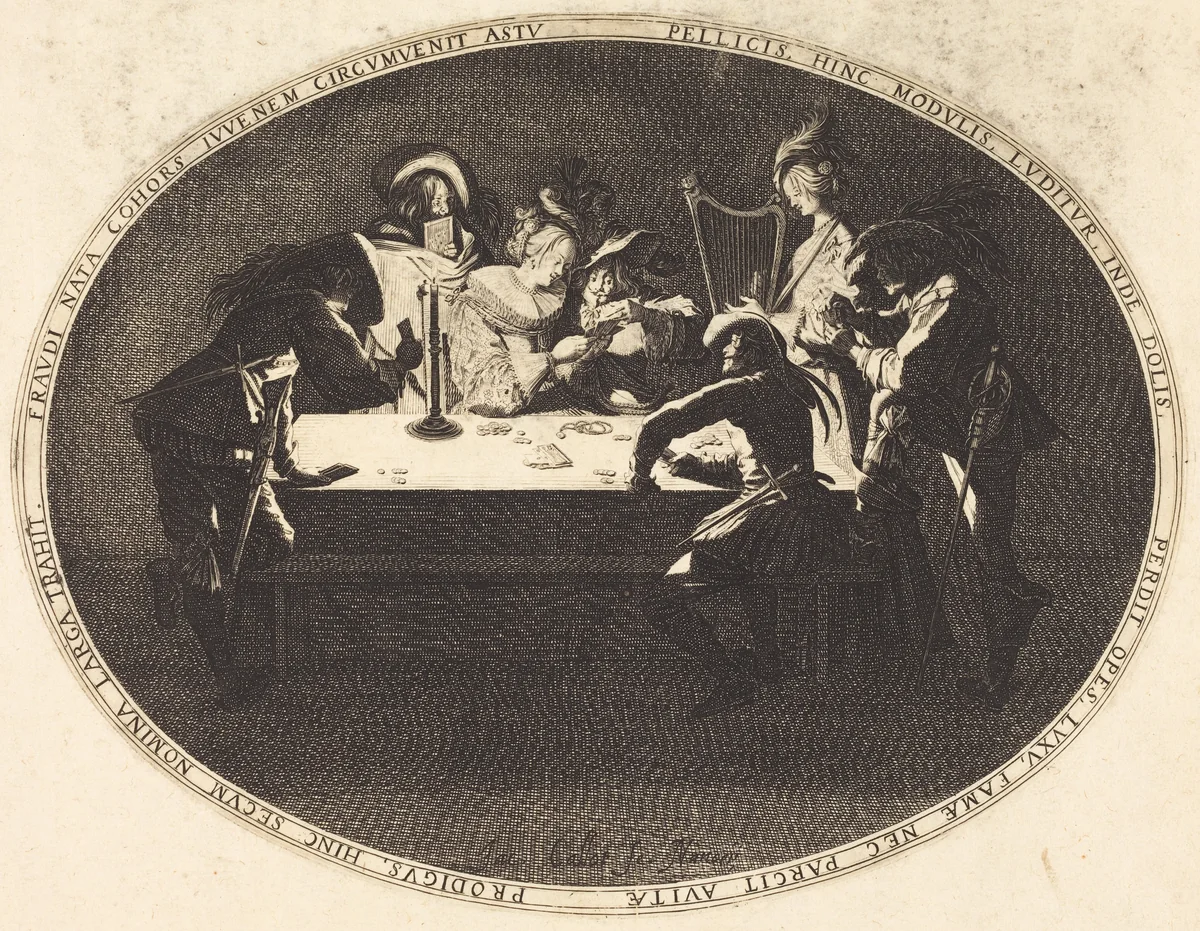 The Card Players by Jacques Callot, print, 1628