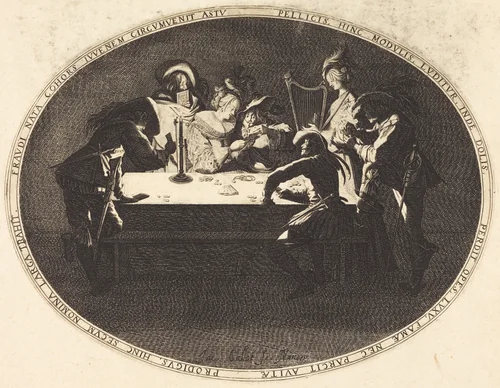 The Card Players by Jacques Callot, print, 1628