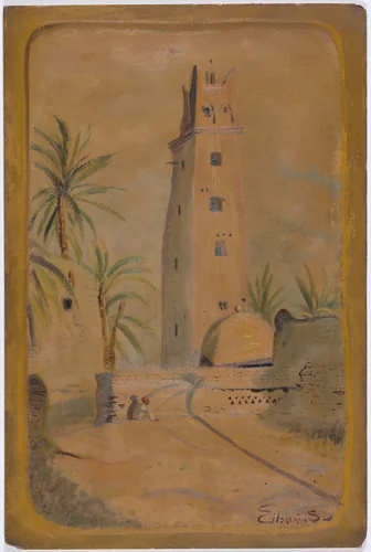 Mosque near Biskra by Louis Michel Eilshemius, drawing, 1915
