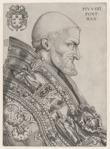 Portrait of Pope Pius IV by Nicolas Beatrizet, print, 1530-1566