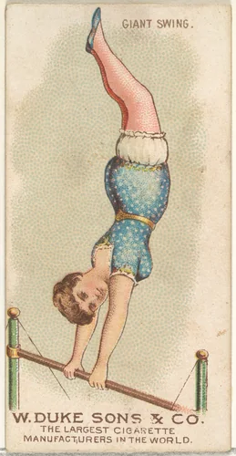 Giant Swing, from the Gymnastic Exercises series (N77) for Duke brand cigarettes by W. Duke, Sons & Co., print, 1887