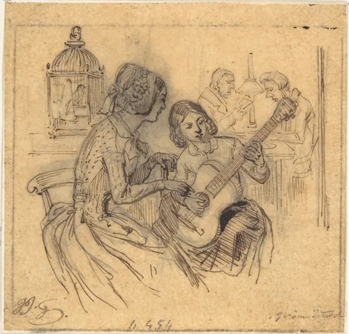 Illustration in Jérôme Paturot, by Louis Reybaud, Paris, 1846 by J. J. Grandville, drawing, 1841-1851