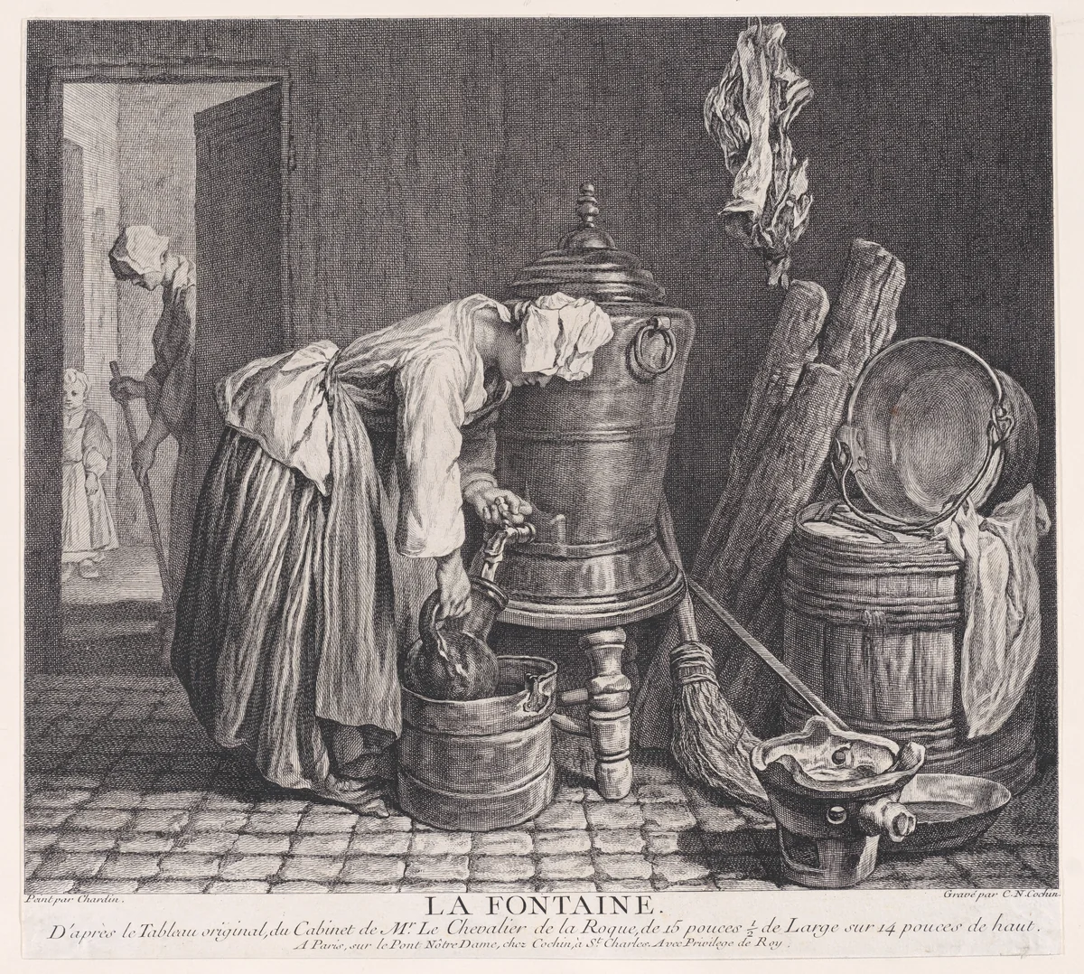 La Fontaine by Charles Nicolas Cochin, print, 1739