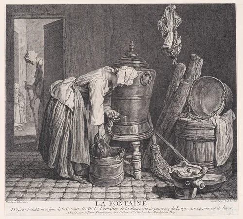 La Fontaine by Charles Nicolas Cochin, print, 1739