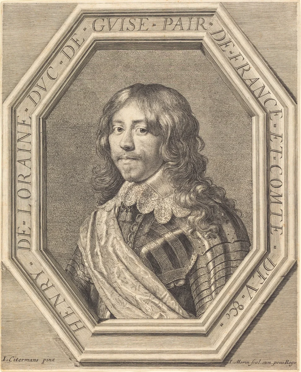 Henri de Lorraine, duc de Guise by Jean Morin; Justus Sustermans, print, 1600-1650