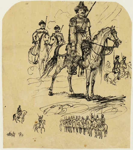 Russian Cavalry by Rodolphe Bresdin, drawing, 1842-1885