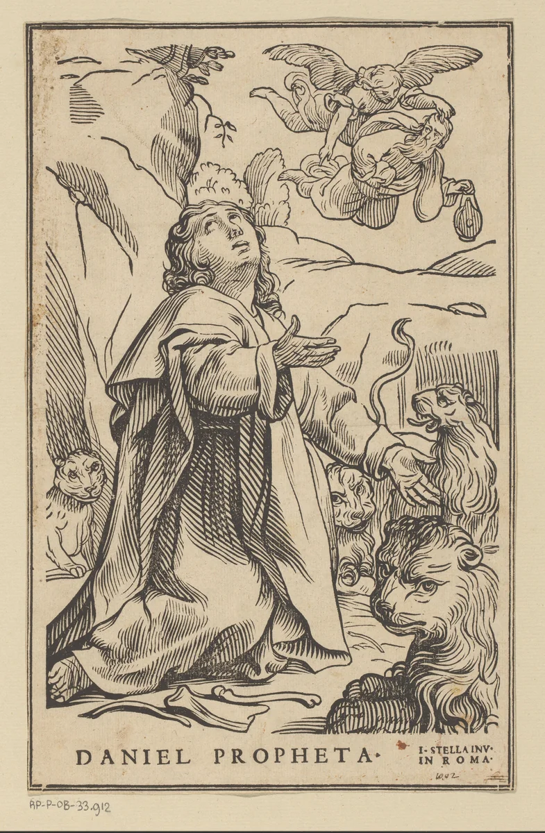 Daniël in de leeuwenkuil by Duval, print, 1606-1700