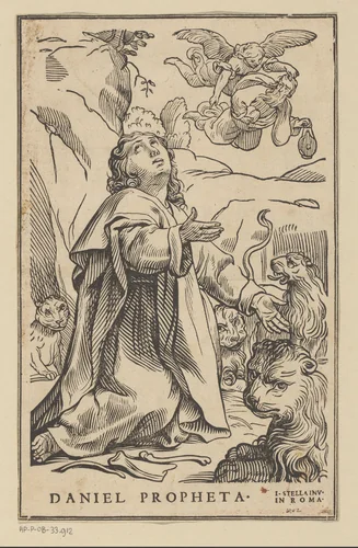 Daniël in de leeuwenkuil by Duval, print, 1606-1700