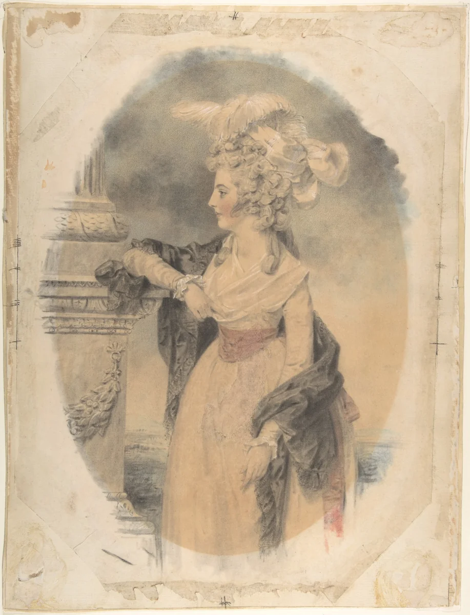 Elizabeth Ford, later Lady Colville of Culross by John Downman, drawing, 1785