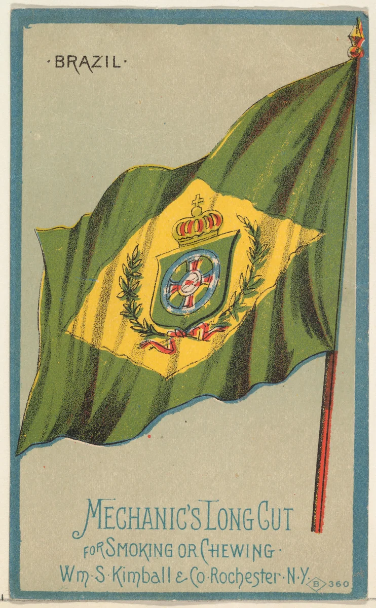 Brazil, from the National Flags series (N195) issued by Wm. S. Kimball & Co. by William S. Kimball & Company, print, 1891