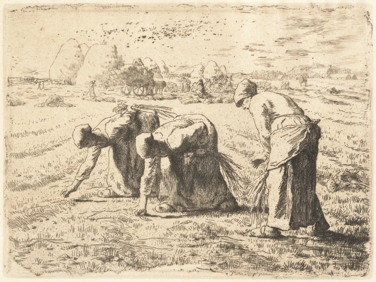 The Gleaners (Les Glanenses) by Jean-François Millet; Auguste Delâtre, print, 1855