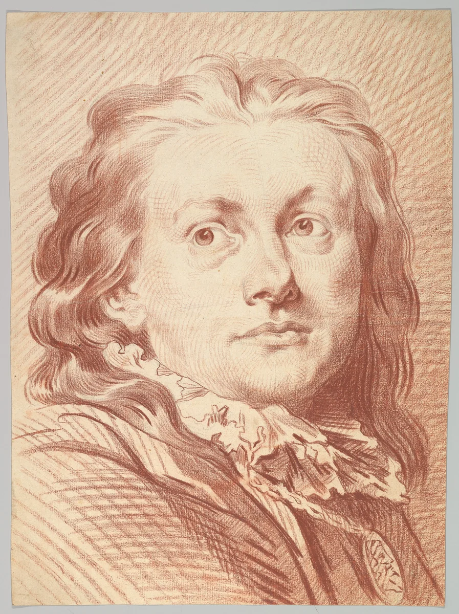 Head of a Man by Jakob Matthias Schmutzer, drawing, 1765-1810