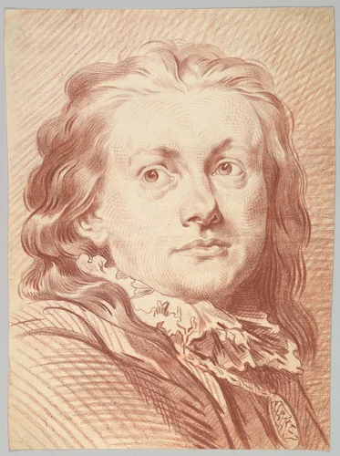 Head of a Man by Jakob Matthias Schmutzer, drawing, 1765-1810