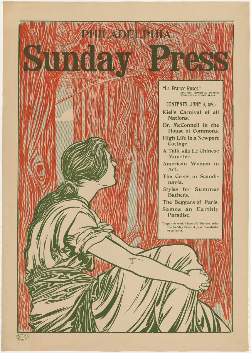 Philadelphia Sunday Press, June 9, 1895 by George Reiter Brill, print, 1895