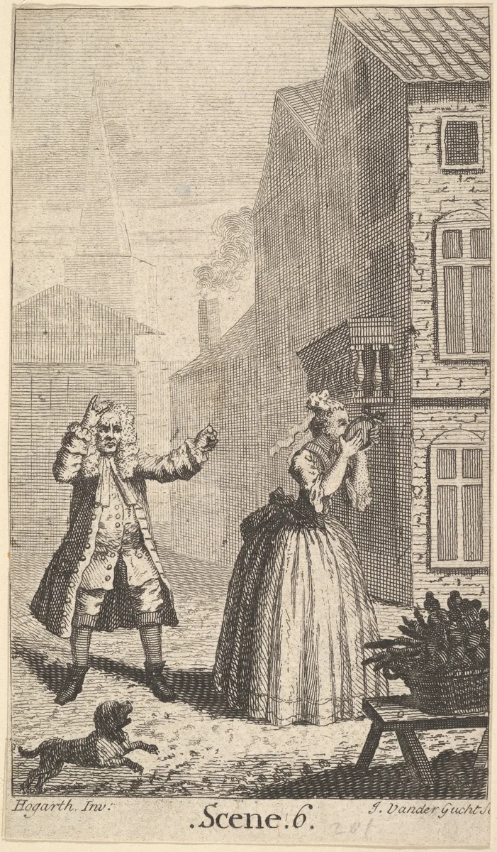 Frontispiece to Moliere's "Sganarelle, ou le Cocu Imaginaire" (The Imaginary Cuckold) by John Vandergucht, print, 1727-1737