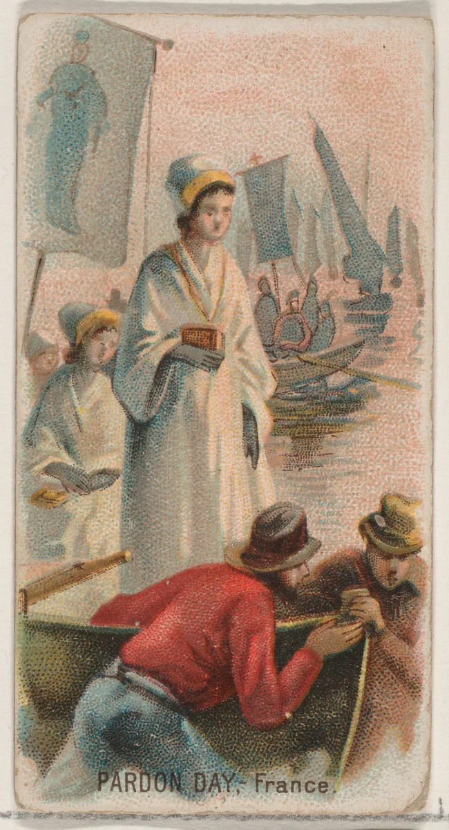 Pardon Day, France, from the Holidays series (N80) for Duke brand cigarettes by W. Duke, Sons & Co., print, 1890