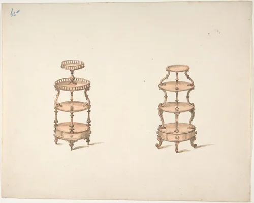 Two Whatnots by anonymous, drawing, 1800-1850