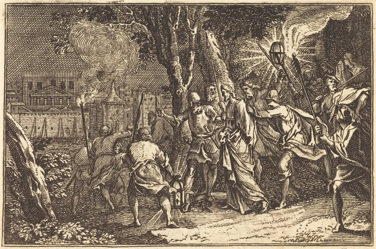 The Arrest of Christ by Sébastien Le Clerc I, print, 1600-1699