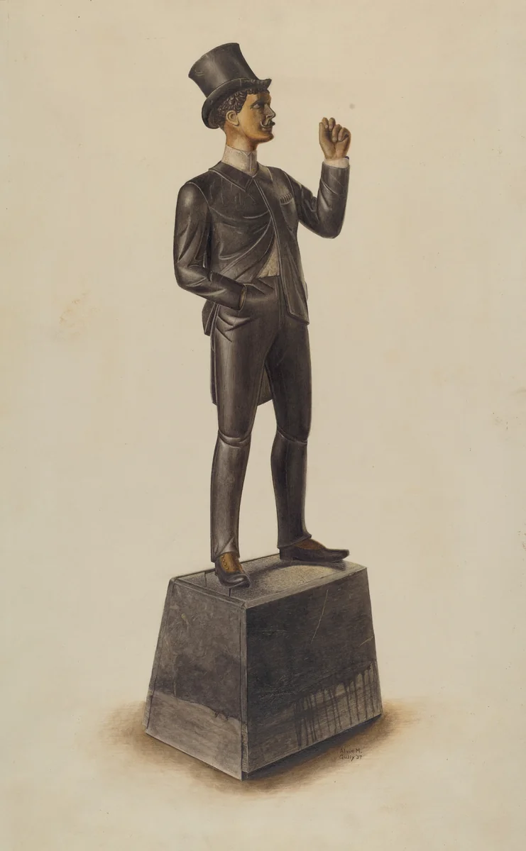 Cigar Store Man by Alvin M. Gully, index of american design, 1937