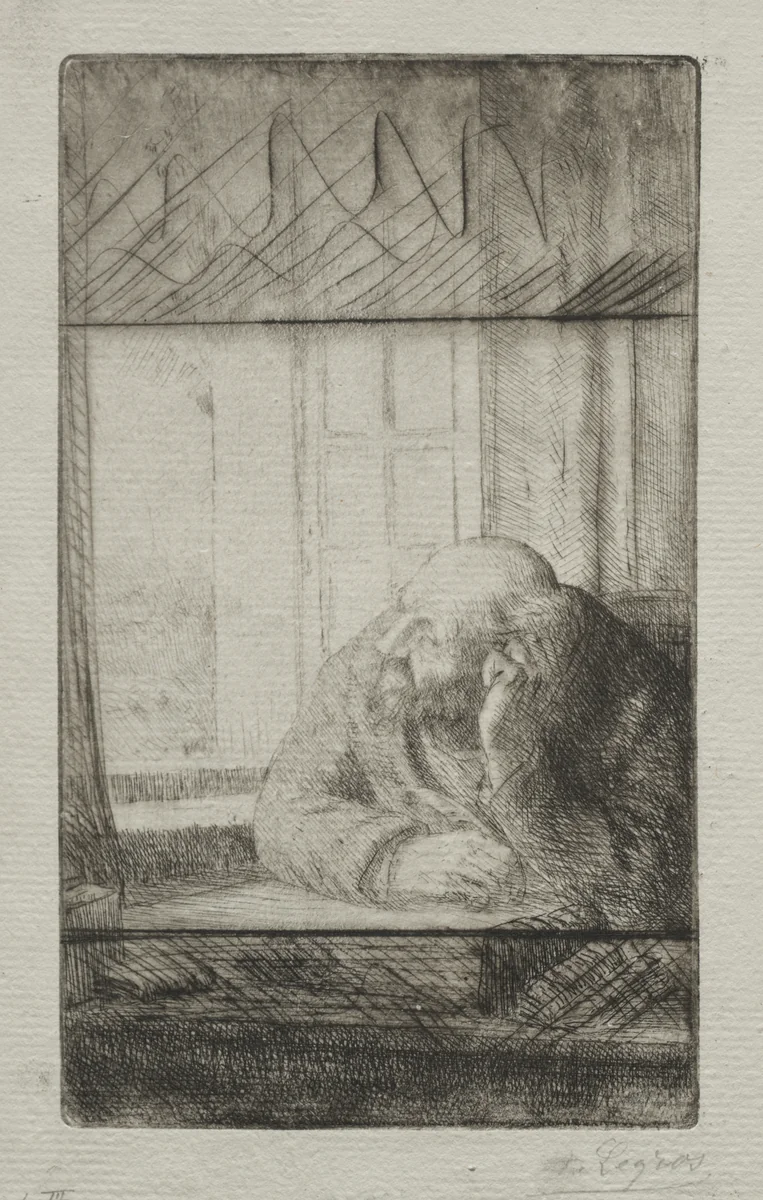 Evening at the Window by Alphonse Legros, print, 1884